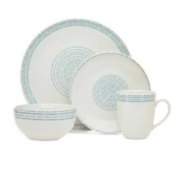 White Bone China 16-Piece Dinnerware Set Herrick by Godinger Service for 5 White Bone China 16-Piece Dinnerware Set Herrick by Godinger Service for 5